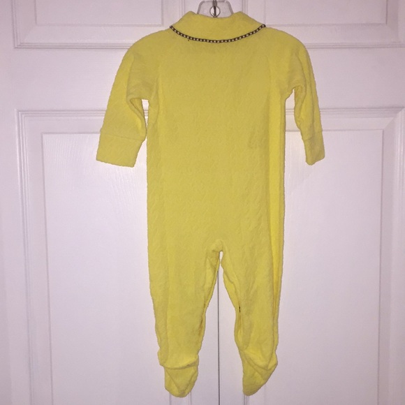 Vintage Zellers Sleeper Terry Cloth Yellow Lion Motif Size Large 21-26 lbs 1980s - Picture 4 of 7